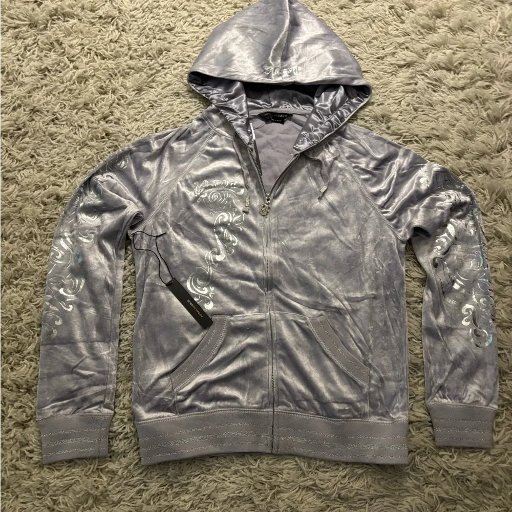 BCBGMaxAzria Silver Fabric with Black Label Size L - Picture 5 of 16